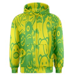 Easter Monster Sinister Happy Green Yellow Magic Rock Men s Zipper Hoodie by Mariart