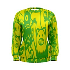 Easter Monster Sinister Happy Green Yellow Magic Rock Women s Sweatshirt by Mariart