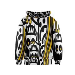 Easter Monster Sinister Happy Magic Rock Mask Face Polka Yellow Kids  Pullover Hoodie by Mariart