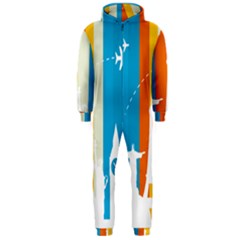 Eiffel Tower Monument Statue Of Liberty Hooded Jumpsuit (men)  by Mariart