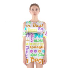 Easter Subway Blossoms Color Rainbow Chocolate Shoulder Cutout One Piece