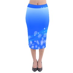 Fish Swim Blue Water Swea Beach Star Wave Chevron Velvet Midi Pencil Skirt by Mariart