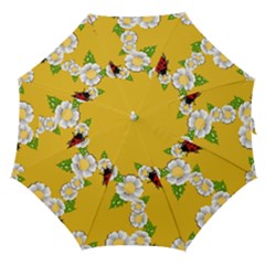 Flower Floral Sunflower Butterfly Red Yellow White Green Leaf Straight Umbrellas by Mariart