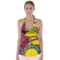 Flower Floral Leaf Star Sunflower Green Red Yellow Brown Sexxy Babydoll Tankini Top by Mariart