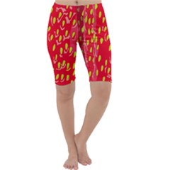 Fruit Seed Strawberries Red Yellow Frees Cropped Leggings  by Mariart