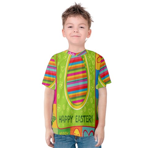 Happy Easter Butterfly Love Flower Floral Color Rainbow Kids  Cotton Tee by Mariart