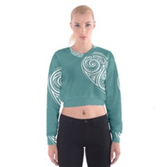 Line Wave Chevron Star Blue Love Heart Sea Beach Cropped Sweatshirt by Mariart