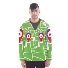 Map Street Star Location Hooded Wind Breaker (men) by Mariart