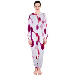 Molecular New Pink Purple Onepiece Jumpsuit (ladies)  by Mariart