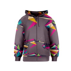 Origami Bird Japans Papper Kids  Zipper Hoodie by Mariart