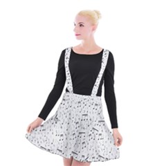 Musical Notes Song Suspender Skater Skirt by Mariart