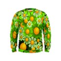 Sunflower Flower Floral Green Yellow Kids  Sweatshirt View1