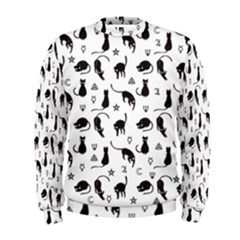 Black Cats And Witch Symbols Pattern Men s Sweatshirt by Valentinaart