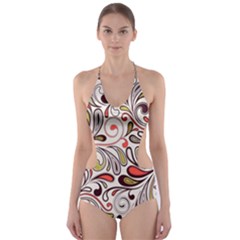 Colorful Abstract Floral Background Cut-out One Piece Swimsuit by TastefulDesigns