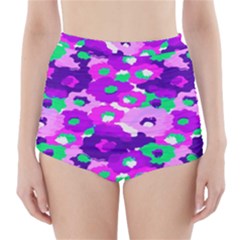Violet Blossoms High-waisted Bikini Bottoms by beatbeatwing