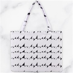 Black And White Wavy Stripes Pattern Mini Tote Bag by dflcprints