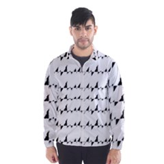 Black And White Wavy Stripes Pattern Wind Breaker (men) by dflcprintsclothing