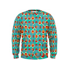 Semicircles And Arcs Pattern Kids  Sweatshirt by linceazul