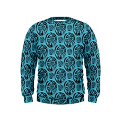 Turquoise Pattern Kids  Sweatshirt by linceazul