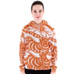 Chinese Zodiac Signs Tiger Star Orangehoroscope Women s Zipper Hoodie