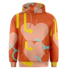 Illustrated Zodiac Love Heart Orange Yellow Blue Men s Pullover Hoodie by Mariart