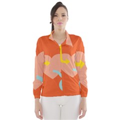 Illustrated Zodiac Love Heart Orange Yellow Blue Wind Breaker (women) by Mariart