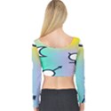 Illustrated Moon Circle Polka Dot Rainbow Long Sleeve Crop Top View2