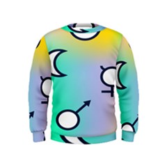 Illustrated Moon Circle Polka Dot Rainbow Kids  Sweatshirt by Mariart