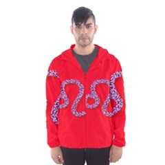 Illustrated Zodiac Red Purple Star Polka Dot Hooded Wind Breaker (men) by Mariart