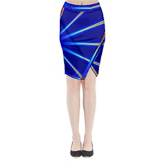 Light Neon Blue Midi Wrap Pencil Skirt by Mariart