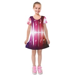 Music Data Science Line Kids  Short Sleeve Velvet Dress by Mariart