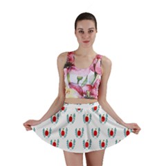 Sage Apple Wrap Smile Face Fruit Mini Skirt by Mariart