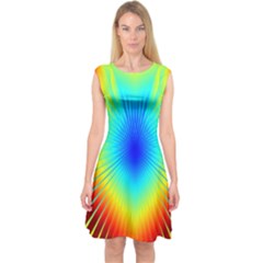 View Max Gain Resize Flower Floral Light Line Chevron Capsleeve Midi Dress by Mariart