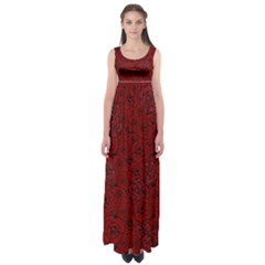 Red Roses Field Empire Waist Maxi Dress by designworld65