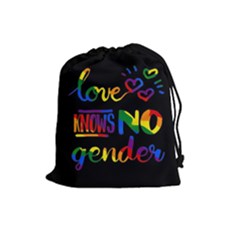 Love Knows No Gender Drawstring Pouches (large)  by Valentinaart