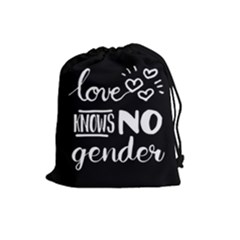 Love Knows No Gender Drawstring Pouches (large)  by Valentinaart