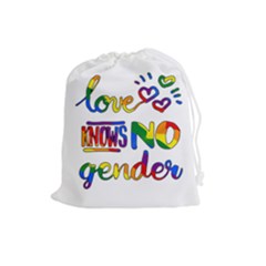 Love Knows No Gender Drawstring Pouches (large)  by Valentinaart