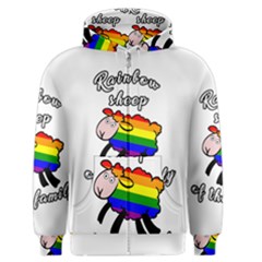 Rainbow Sheep Men s Zipper Hoodie by Valentinaart