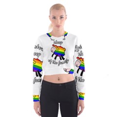 Rainbow Sheep Cropped Sweatshirt by Valentinaart