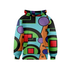 Basic Shape Circle Triangle Plaid Black Green Brown Blue Purple Kids  Pullover Hoodie by Mariart