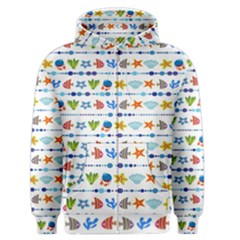 Coral Reef Fish Coral Star Men s Zipper Hoodie by Mariart