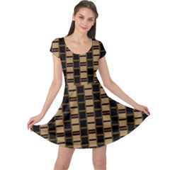 Geometric Shapes Plaid Line Cap Sleeve Dresses by Mariart