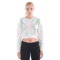 Frame Flower Floral Sunflower Line Cropped Sweatshirt by Mariart