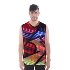 Graphic Shapes Experimental Rainbow Color Men s Basketball Tank Top by Mariart