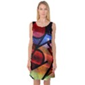 Graphic Shapes Experimental Rainbow Color Sleeveless Satin Nightdress View1