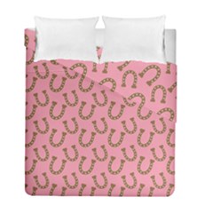 Horse Shoes Iron Pink Brown Duvet Cover Double Side (full/ Double Size) by Mariart