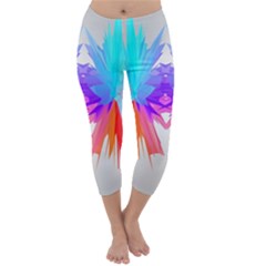 Poly Symmetry Spot Paint Rainbow Capri Winter Leggings  by Mariart