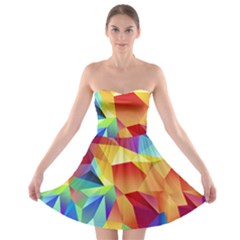 Triangles Space Rainbow Color Strapless Bra Top Dress by Mariart