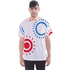 Color Light Effect Control Mode Circle Red Blue Men s Sport Mesh Tee