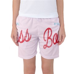 Girl Boss Pink Red Blue Sexy Women s Basketball Shorts by Mariart